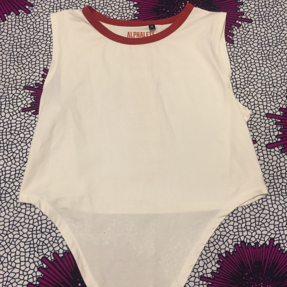 White Alphalete Crop Top